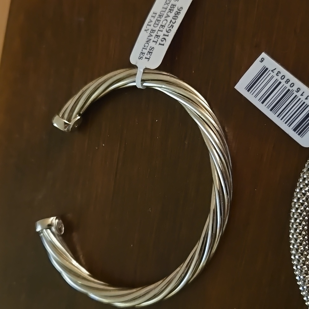 925 Elegant Silver Bracelet Set NWT - Picture 6 of 6
